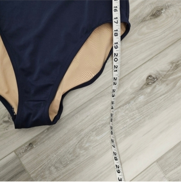 Colorblock One-Piece Swimsuit - Pink, White & Navy Sz S - Picture 5 of 10